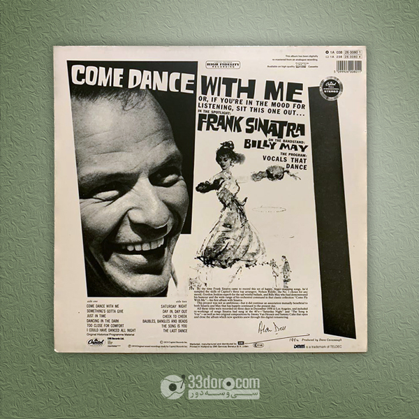  صفحه وینیل 33دور فرانک سیناترا Frank Sinatra With Billy May And His Orchestra – Come Dance With Me 