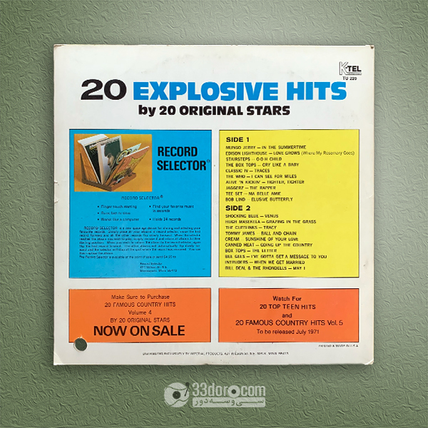  صفحه 33دور Various Artists – 20 Explosive Hits 