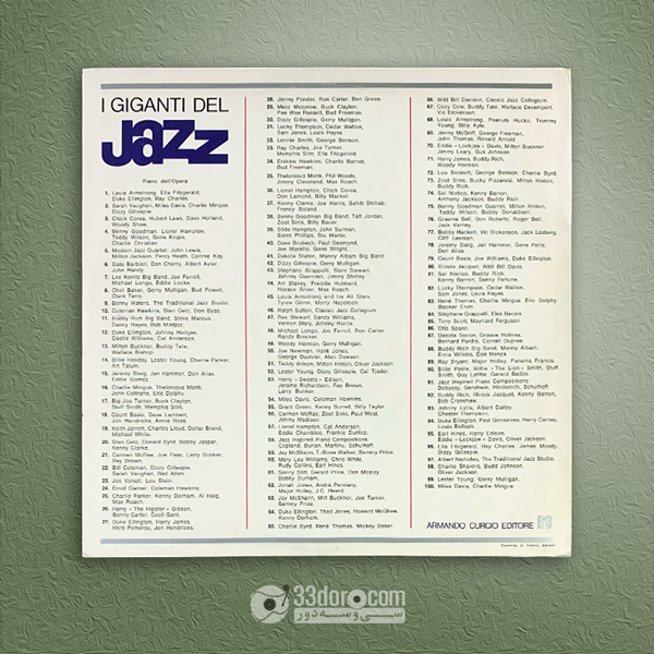  صفحه 33دور لیونل همپتون Lionel Hampton, Cat Anderson, Eddie Chamblee, Frankie Dunlop – I Giganti Del Jazz Vol. 57 