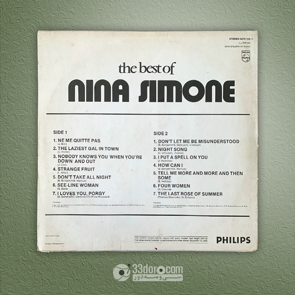  صفحه 33دور نینا سیمونه The Best Of Nina Simone 