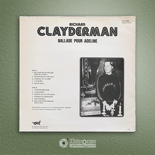  صفحه وینیل 33دور ریچارد کلایدرمن Richard Clayderman – Ballade Pour Adeline 