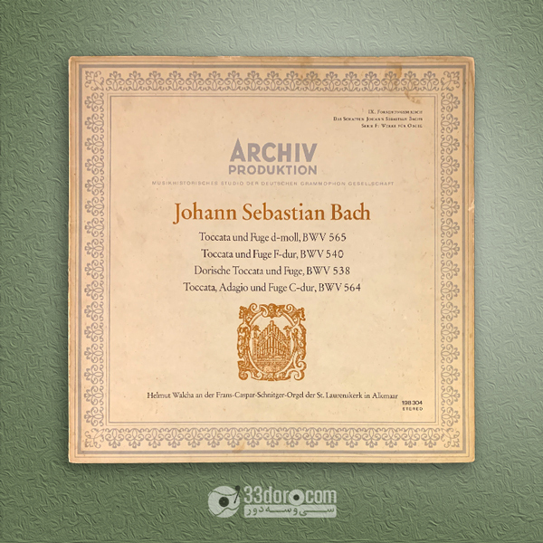 صفحه گرام باخ، هلموت والشا Johann Sebastian Bach, Helmut Walcha